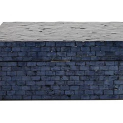 UMA Dark Blue Shell Coastal Box (Various Sizes) Home Accents