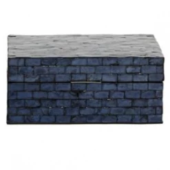 UMA Dark Blue Shell Coastal Box (Various Sizes) Home Accents