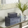 UMA Dark Blue Shell Coastal Box (Various Sizes) Home Accents