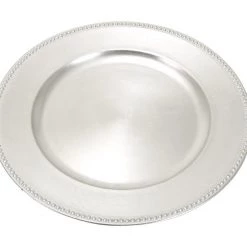 UMA Metal Charger Plate, Silver Decorative Trays & Risers