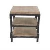 UMA Industrial Wood Side Table Accent Furniture