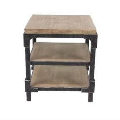UMA Industrial Wood Side Table Accent Furniture