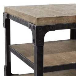 UMA Industrial Wood Side Table Accent Furniture