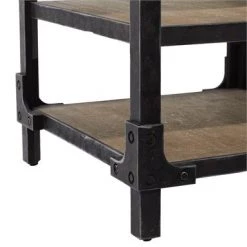 UMA Industrial Wood Side Table Accent Furniture