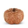 K&K Interiors Large Scalloped Wood Chip Pumpkin, Orange Fall Home Decor
