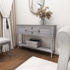 UMA Grey Wood Console Table Consoles, Breakfronts, & Sideboards