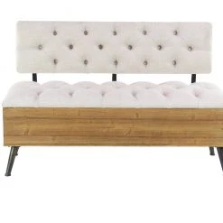 UMA Wood & Metal Fabric Storage Bench