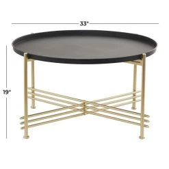 UMA Gold Metal Modern Coffee Table Accent Furniture