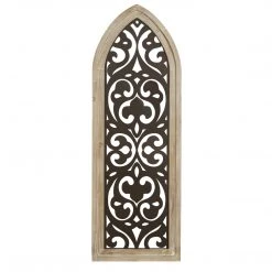 UMA Wall Art Wood And Metal Arched Wall Panel