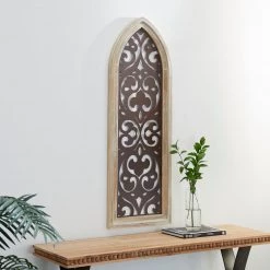 UMA Wall Art Wood And Metal Arched Wall Panel
