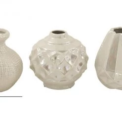 UMA Home Accents Opalescent White Ceramic Vase (Various Styles)