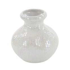 UMA Home Accents Opalescent White Ceramic Vase (Various Styles)