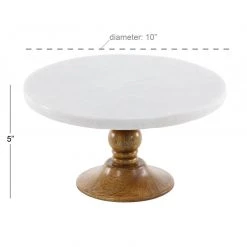 UMA Wood & Marble Cake Stand, Small Decorative Trays & Risers