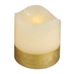 UMA Porch View Home Candles White Wax Flameless Candle, 6"W X 6"H