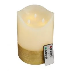 UMA Porch View Home Candles White Wax Flameless Candle, 6"W X 8"H