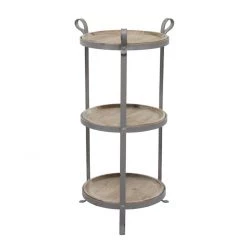 UMA Accent Furniture Grey Metal Industrial Accent Table