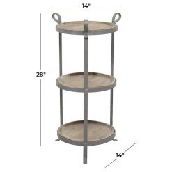 UMA Accent Furniture Grey Metal Industrial Accent Table
