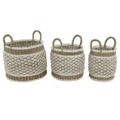 UMA Vases, Bottles, & Containers Lattice-Patterned Traditional Storage Basket (Various Sizes)