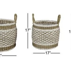 UMA Vases, Bottles, & Containers Lattice-Patterned Traditional Storage Basket (Various Sizes)