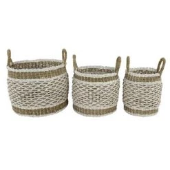 UMA Vases, Bottles, & Containers Lattice-Patterned Traditional Storage Basket (Various Sizes)