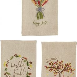 Mud Pie French Knot Tea Towel (Various Styles) Kitchen Decor
