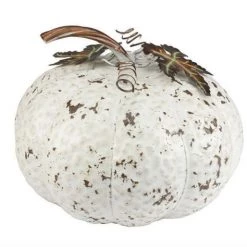 A&B Floral Fall Home Decor Tin Pumpkin With Stem (Various Sizes)