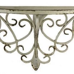 A&B Floral Wall Shelf Antiqued, Cream & Black