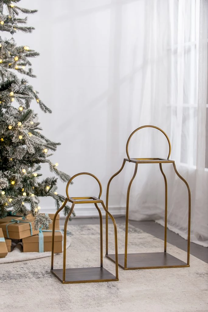 A&B Home Home Accents King Cottage Gold Lanterns, Set Of 2 1 A&B Home Home Accents King Cottage Gold Lanterns, Set Of 2