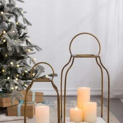 A&B Home Home Accents King Cottage Gold Lanterns, Set Of 2 9 A&B Home Home Accents King Cottage Gold Lanterns, Set Of 2