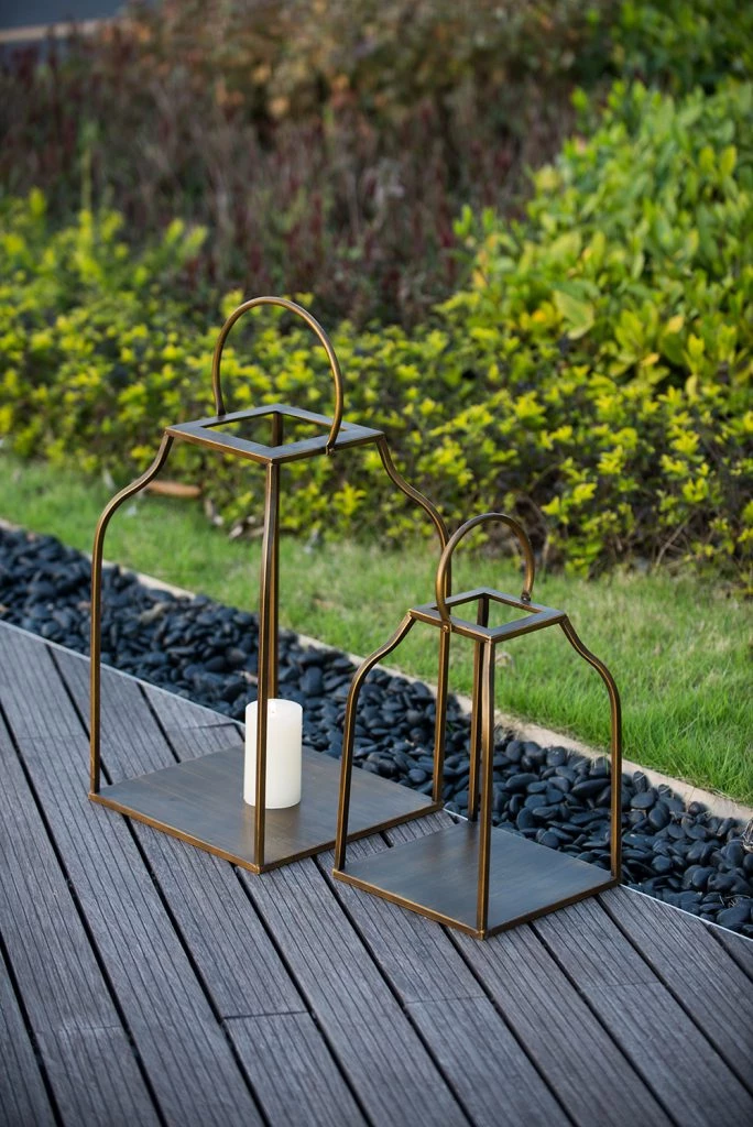 A&B Home Home Accents King Cottage Gold Lanterns, Set Of 2 4 A&B Home Home Accents King Cottage Gold Lanterns, Set Of 2