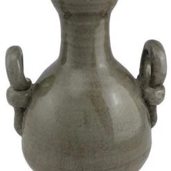 A&B Floral Stoneware Handthrown Vase, Smokey Brown Home Accents
