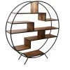 Crestview Accord Round Metal & Wood Etagere Accent Furniture