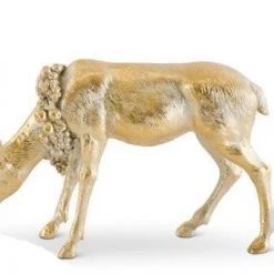 K&K Interiors Antique Gold Resin Deer (Various Styles) Christmas Home Decor