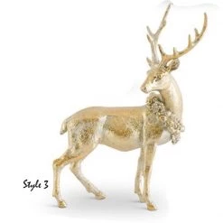 K&K Interiors Antique Gold Resin Deer (Various Styles) Christmas Home Decor