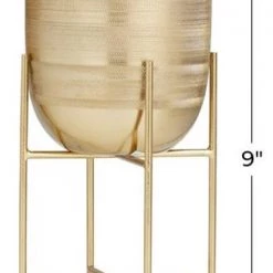 UMA Gold Iron Modern Planter (Various Sizes) Vases, Bottles, & Containers