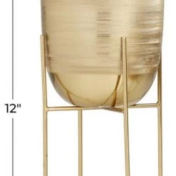 UMA Gold Iron Modern Planter (Various Sizes) Vases, Bottles, & Containers