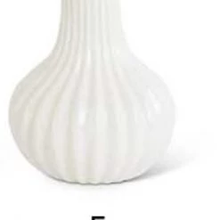 K&K Interiors White Porcelain Accordion Vase (Various Styles) Home Accents
