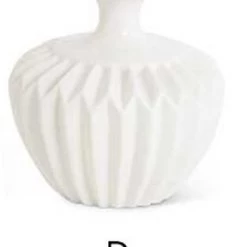 K&K Interiors White Porcelain Accordion Vase (Various Styles) Home Accents