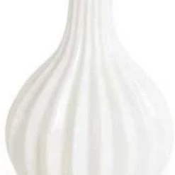 K&K Interiors White Porcelain Accordion Vase (Various Styles) Home Accents