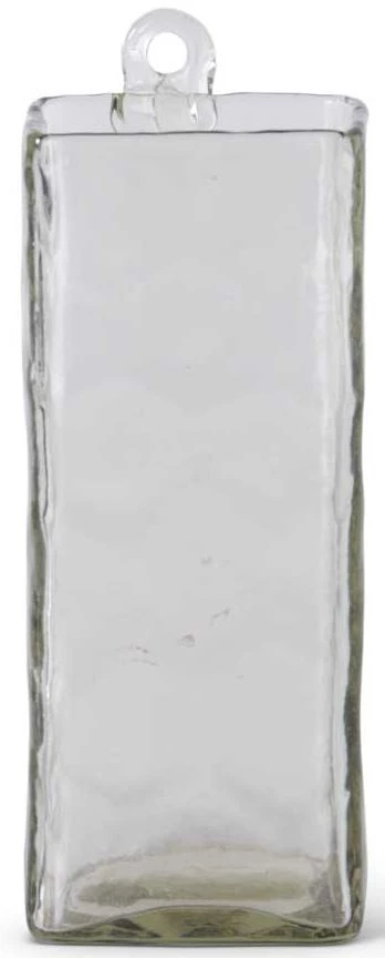 K&K Interiors Home Accents Large Hand-blown Square Clear Glass Hanging Vase (Various Sizes) 4 K&K Interiors Home Accents Large Hand-blown Square Clear Glass Hanging Vase (Various Sizes)