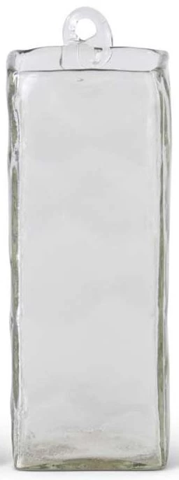 K&K Interiors Home Accents Large Hand-blown Square Clear Glass Hanging Vase (Various Sizes) 3 K&K Interiors Home Accents Large Hand-blown Square Clear Glass Hanging Vase (Various Sizes)