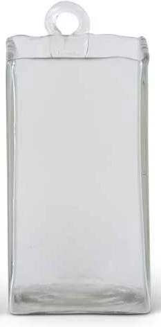 K&K Interiors Home Accents Large Hand-blown Square Clear Glass Hanging Vase (Various Sizes) 2 K&K Interiors Home Accents Large Hand-blown Square Clear Glass Hanging Vase (Various Sizes)