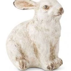 K&K Interiors Small White Resin Bunny (Various Styles)