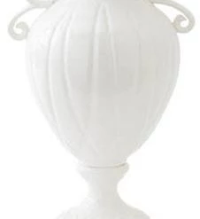 K&K Interiors White Ceramic Vase With Ornate Rim (Various Styles)