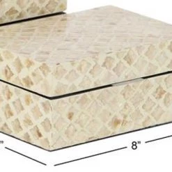 UMA Beige Mother Of Pearl Coastal Box (Various Sizes) Home Accents 6 UMA Beige Mother Of Pearl Coastal Box (Various Sizes) Home Accents
