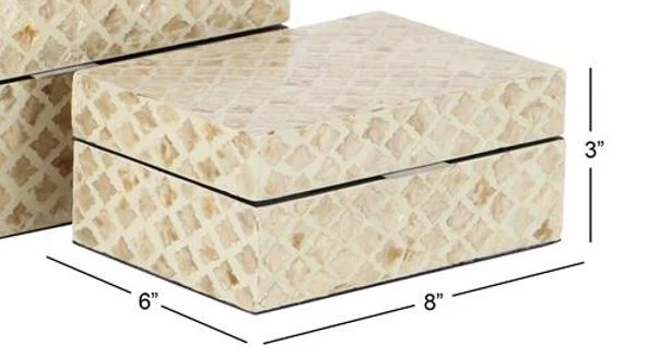 UMA Beige Mother Of Pearl Coastal Box (Various Sizes) Home Accents 3 UMA Beige Mother Of Pearl Coastal Box (Various Sizes) Home Accents