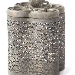 K&K Interiors Resin Filigree Box With Bird (Various Sizes) Home Accents