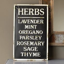 Park Hill Collection Metal Herb Sign Home Accents