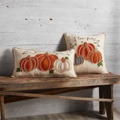 Mud Pie Embroidered Pumpkin Pillow (Various Styles) Pillows