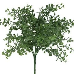 A&B Floral 12.75" Mini Leaf Bush, Dusted Light Green